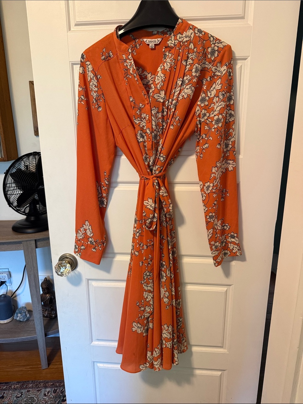 Nanette Lepore Orange Floral Wrap Dress